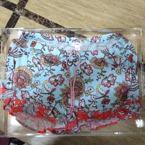 Layla ruffled floral soft pajama shorts with shirt sz small